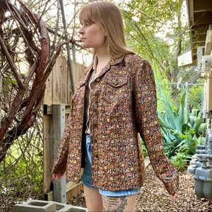 Multicolor 90s Vintage Tapestry Coat Size Large